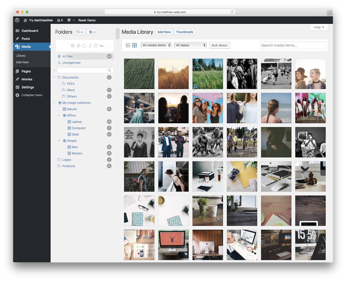 wordpress real physical media library management plugin