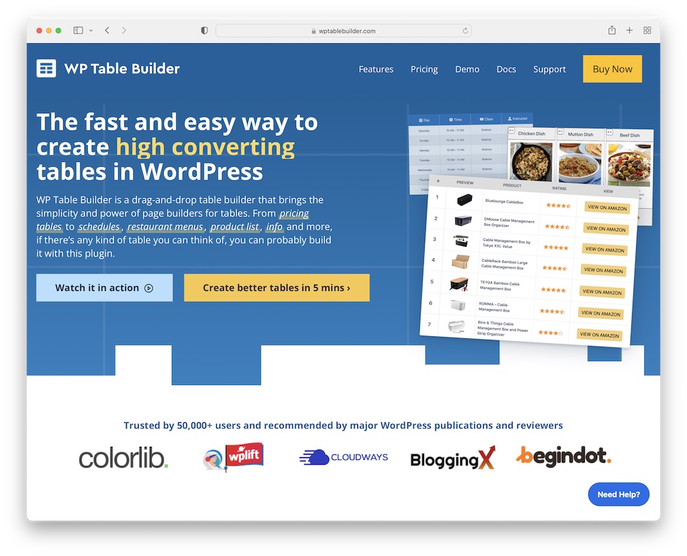 wp table builder for amazon affiliates