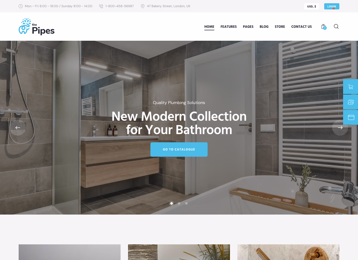 The Pipes - Plumbing Service and Building Tools Store WordPress Theme