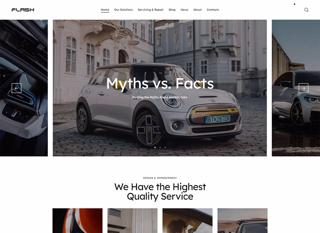 The Flash - Electric Car Supplier & Charging Station WordPress Theme