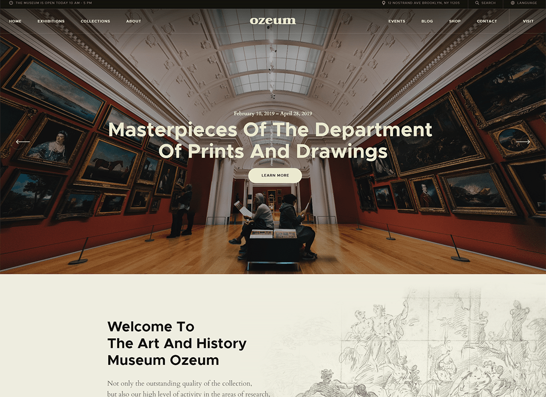 Ozeum - Art Gallery and Museum WordPress Theme 