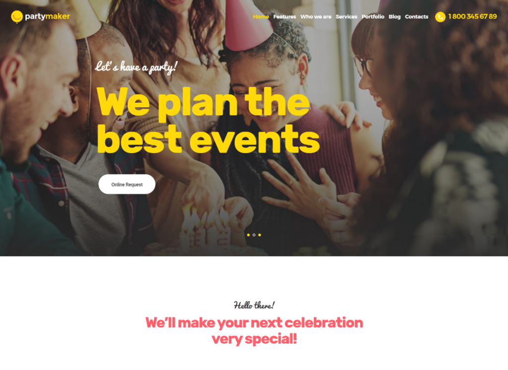 PartyMaker | Event Planner & Wedding Agency WordPress Theme