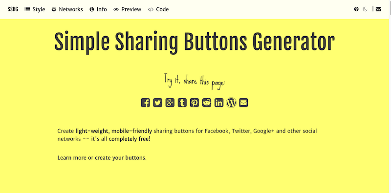 Simple Sharing Buttons Generator